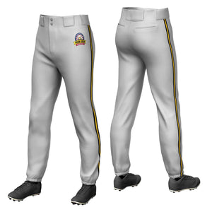 Pantalon de baseball pull-up extensible, coupe classique, personnalisé, gris, noir, or-noir