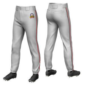 Pantalon de baseball pull-up extensible, coupe classique, personnalisé, gris, rouge, blanc-noir