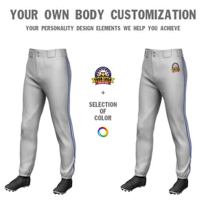 Pantalon de baseball pull-up extensible personnalisé gris royal blanc-royal coupe classique