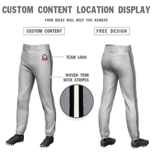 Pantalon de baseball pull-up extensible, personnalisé, gris, noir, blanc-noir, coupe classique