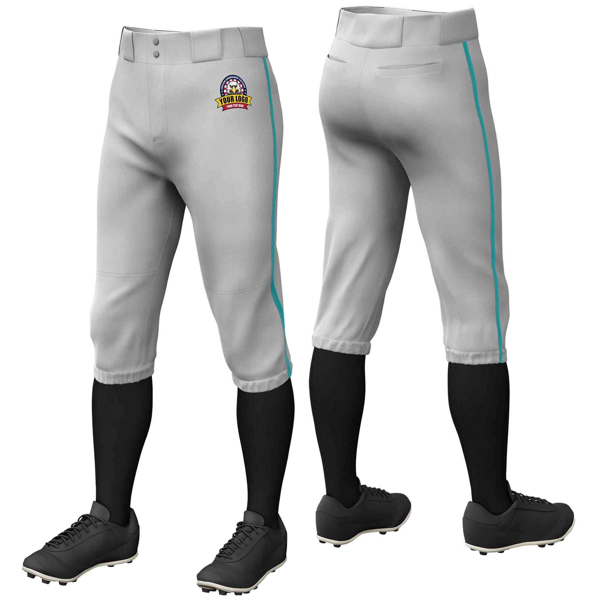 Pantalon de baseball personnalisé gris Aqua Classic Fit Stretch Practice Knickers