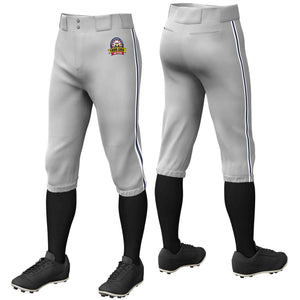 Pantalon de baseball personnalisé, gris, blanc, bleu marine et blanc, coupe classique, culotte d'entraînement extensible