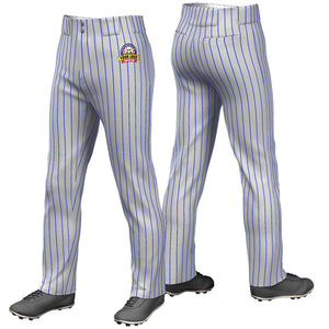 Pantalon de baseball coupe ample extensible gris personnalisé à fines rayures