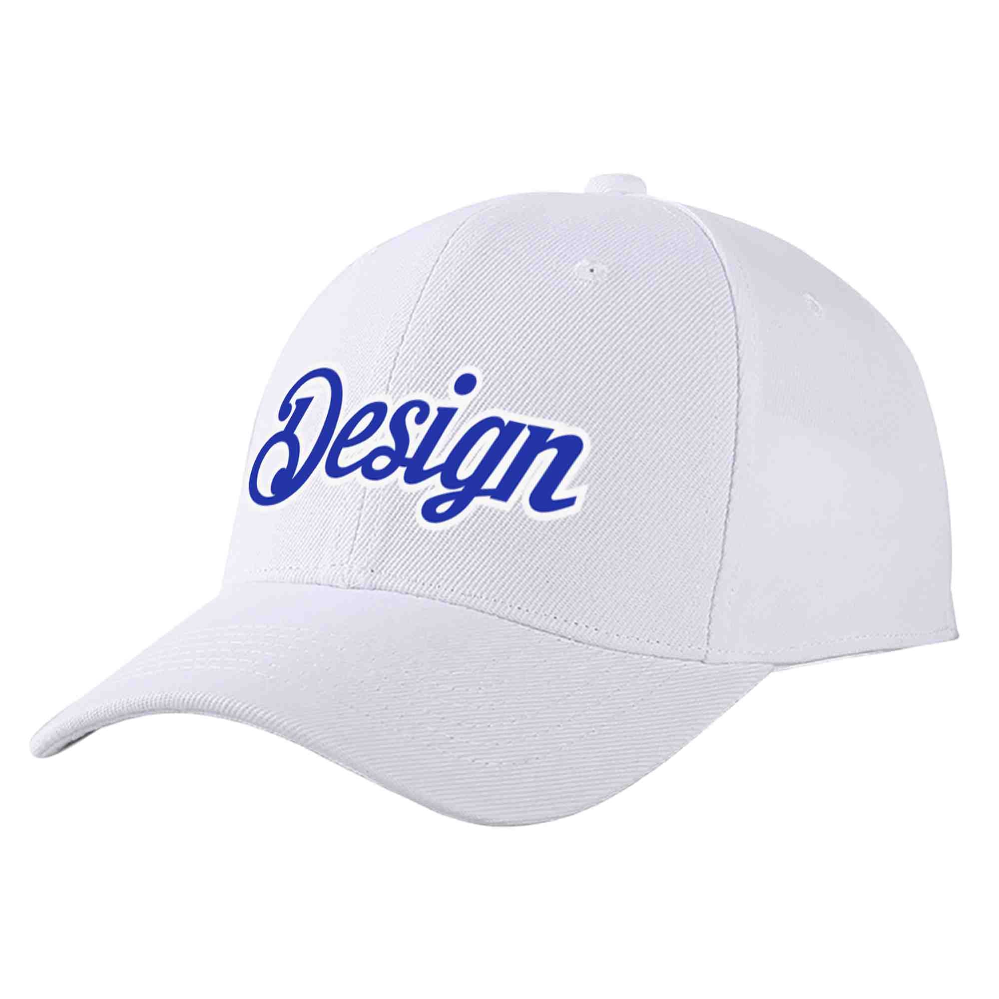 Casquette de baseball personnalisée blanche royale-blanche incurvée Eaves Sport Design