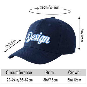 Casquette de baseball personnalisée bleu marine blanc-bleu clair avec avant-toit incurvé