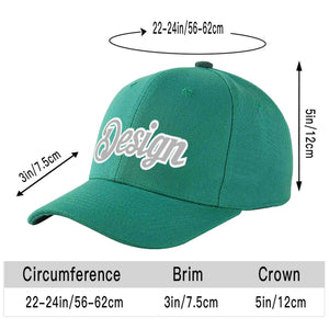 Custom Light Green White-Gray Curved Eaves Sport Design Baseball Cap