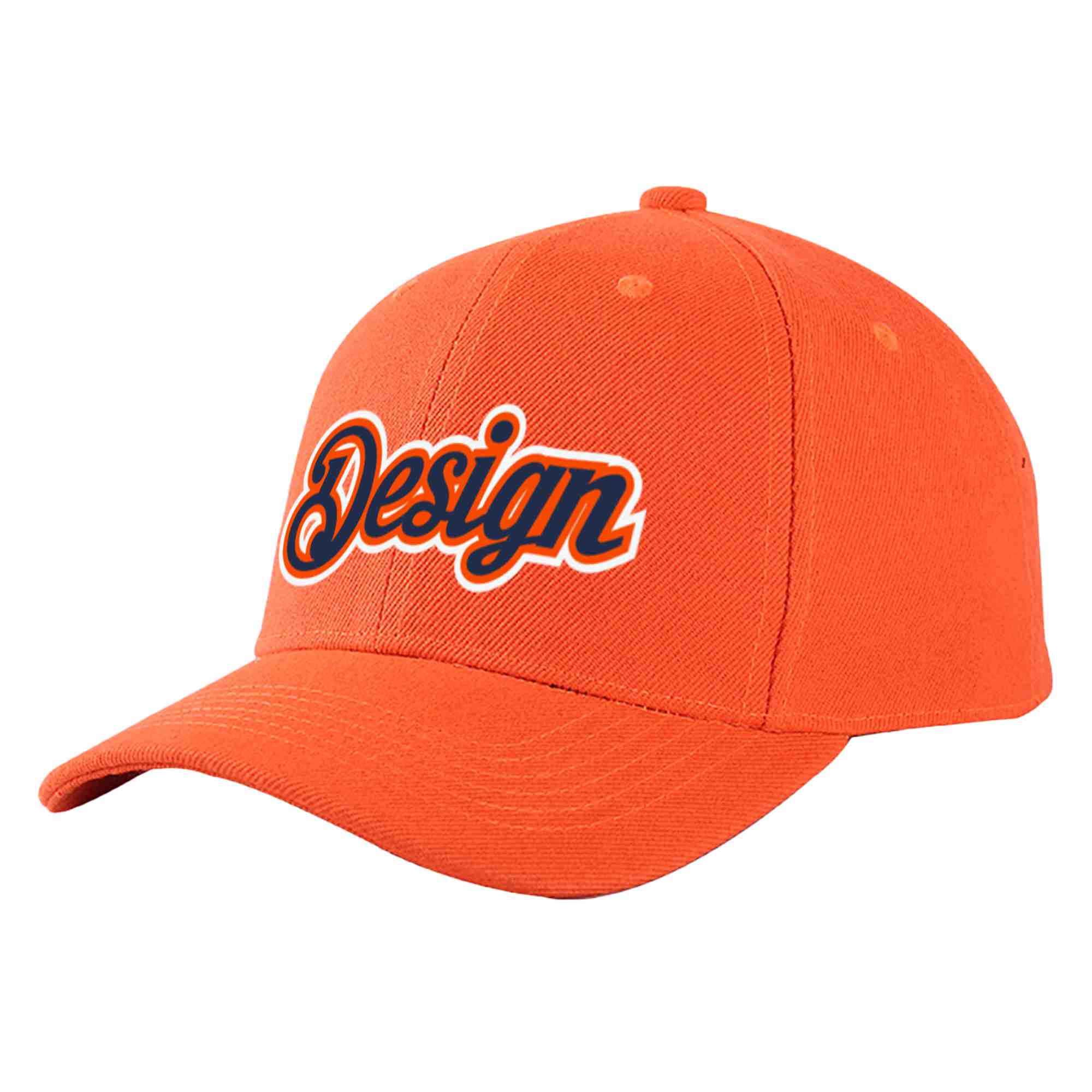 Casquette de baseball incurvée personnalisée Tangerine Navy-Orange Eaves Sport Design