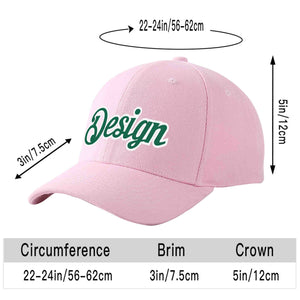 Custom Pink Kelly Green-White Curved Eaves Sport Design Baseball Cap