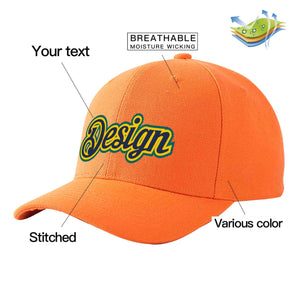 Casquette de baseball personnalisée orange marine-or incurvée Eaves Sport Design