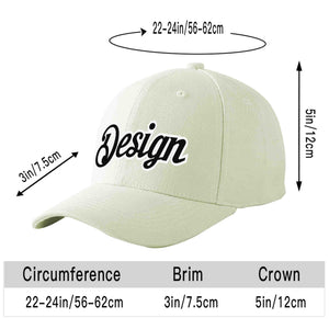 Casquette de baseball de conception de sport incurvée noir-blanc crème personnalisée