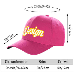 Casquette de baseball incurvée personnalisée Rose rouge blanc-or avec avant-toit