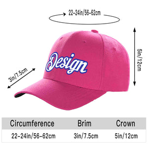 Casquette de baseball personnalisée Rose rouge blanc-Royal incurvée Eaves Sport Design