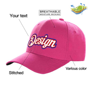 Casquette de baseball personnalisée avec avant-toit incurvé, rouge, blanc et rouge, Design sportif