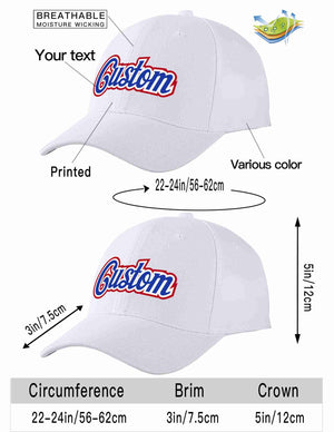 Custom White Royal-White Curved Eaves Sport Baseball Cap Design for Men/Women/Youth