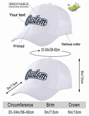 Conception personnalisée de casquette de baseball de sport incurvée blanc marine-blanc pour hommes/femmes/jeunes