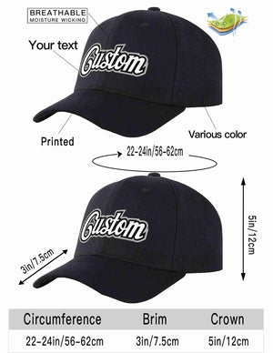 Custom Black White-Black Curved Eaves Sport Baseball Cap Design for Men/Women/Youth