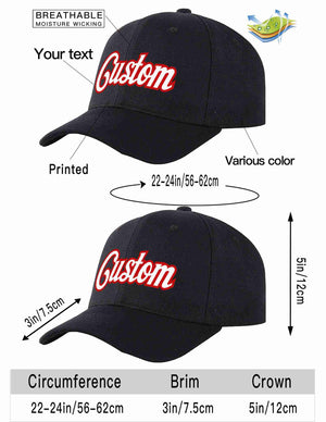 Custom Black White-Red Curved Eaves Sport Baseball Cap Design for Men/Women/Youth