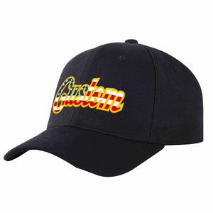 Custom Black Vintage USA Flag-Gold Curved Eaves Sport Baseball Cap Design for Men/Women/Youth