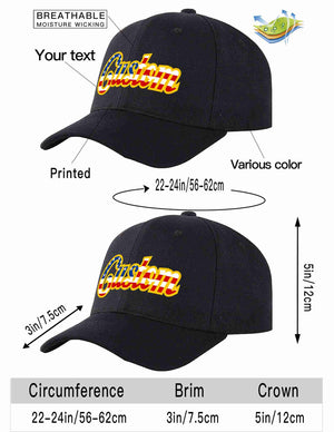 Custom Black Vintage USA Flag-Gold Curved Eaves Sport Baseball Cap Design for Men/Women/Youth