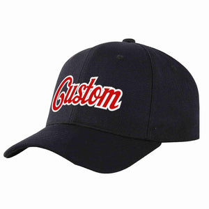 Custom Black Red-White Curved Eaves Sport Baseball Cap Design for Men/Women/Youth