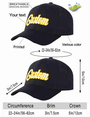 Custom Black White-Gold Curved Eaves Sport Baseball Cap Design for Men/Women/Youth