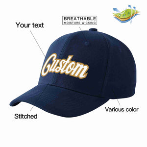 Conception personnalisée de casquette de baseball de sport incurvée blanc-vieil or pour hommes/femmes/jeunes