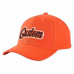 Casquette de baseball de sport incurvée personnalisée Tangerine marine-orange pour hommes/femmes/jeunes