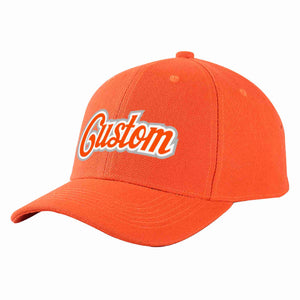 Conception personnalisée de casquette de baseball de sport incurvée orange-blanc mandarine pour hommes/femmes/jeunes