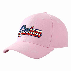 Custom Pink Vintage USA Flag-Gold Curved Eaves Sport Baseball Cap Design for Men/Women/Youth