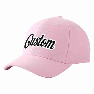 Conception personnalisée de casquette de baseball de sport incurvée rose noir-blanc pour hommes/femmes/jeunes