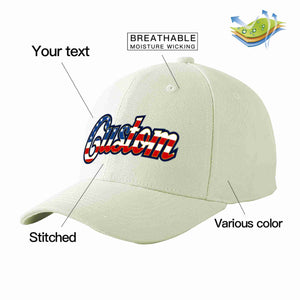 Custom Cream Vintage USA Flag-Gold Curved Eaves Sport Baseball Cap Design for Men/Women/Youth