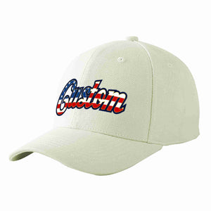 Custom Cream Vintage USA Flag-Gold Curved Eaves Sport Baseball Cap Design for Men/Women/Youth