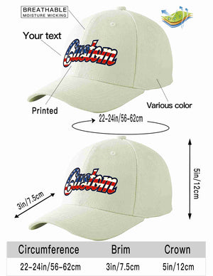 Custom Cream Vintage USA Flag-Gold Curved Eaves Sport Baseball Cap Design for Men/Women/Youth