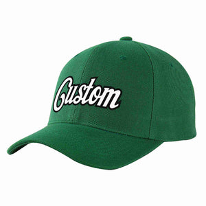 Custom Green White-Black Curved Eaves Sport Baseball Cap Design for Men/Women/Youth