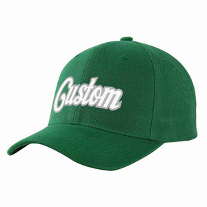 Custom Green White-Gray Curved Eaves Sport Baseball Cap Design for Men/Women/Youth