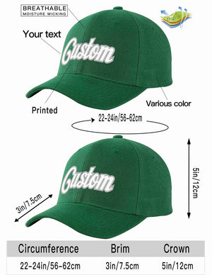 Custom Green White-Gray Curved Eaves Sport Baseball Cap Design for Men/Women/Youth