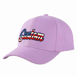 Custom Light Purple Vintage USA Flag-Gold Curved Eaves Sport Baseball Cap Design for Men/Women/Youth