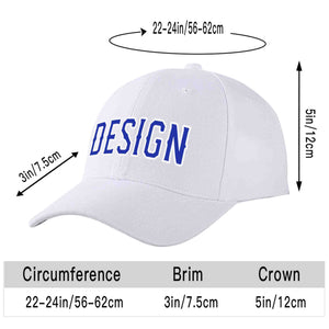 Casquette de baseball personnalisée blanche royale-blanche incurvée Eaves Sport Design