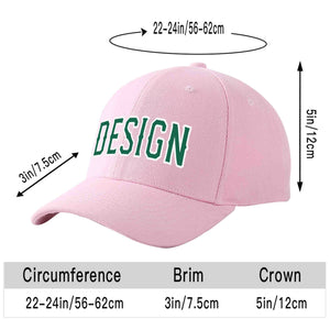 Custom Pink Kelly Green-White Curved Eaves Sport Design Baseball Cap