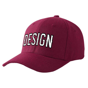 Casquette de baseball de conception de sport d'avant-toit incurvé blanc-noir de vin rouge personnalisé