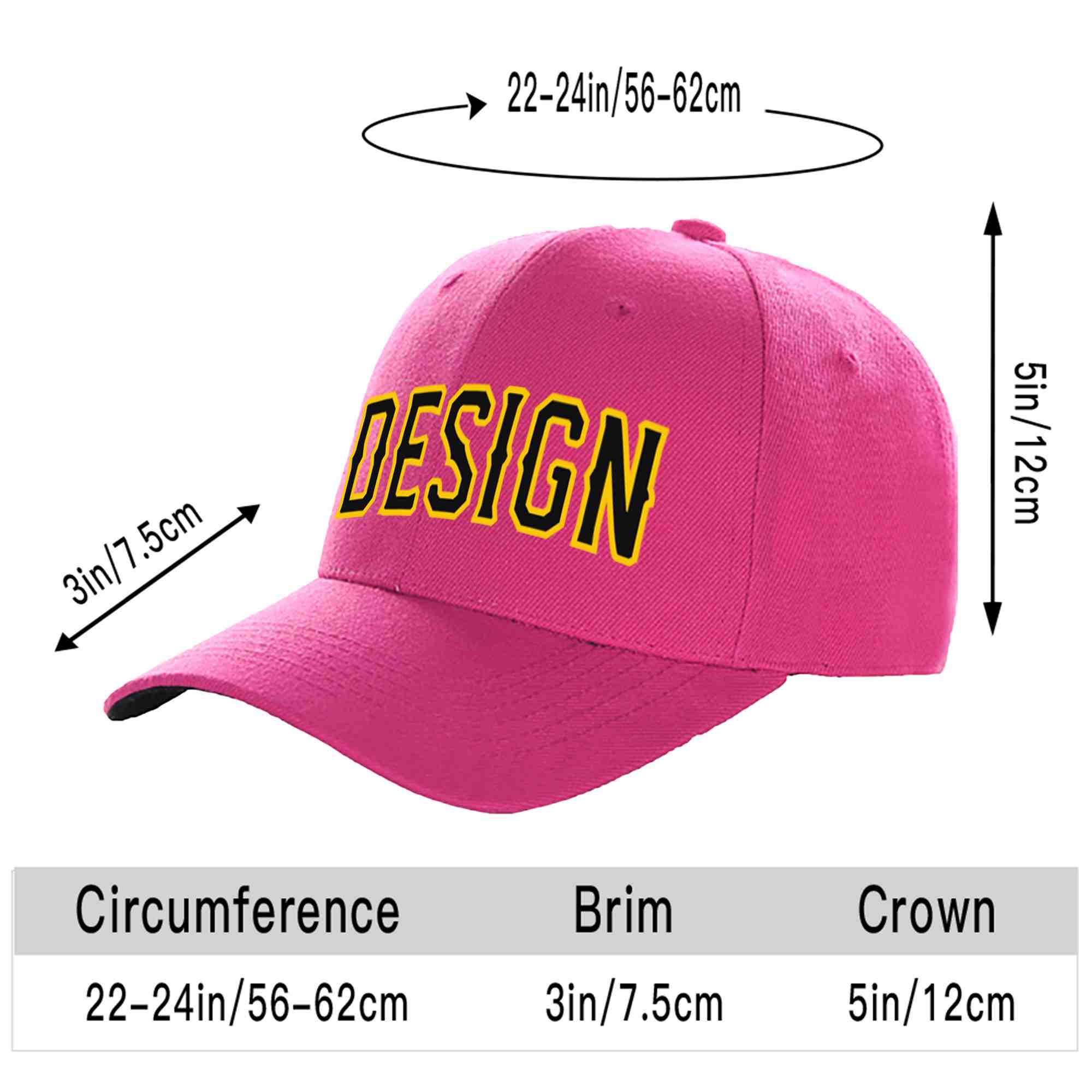 Custom Rose Red Black-Gold Curved Eaves Sport Design Baseball Cap