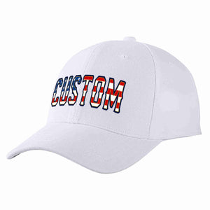 Custom White Vintage USA Flag-Gold Curved Eaves Sport Baseball Cap Design for Men/Women/Youth