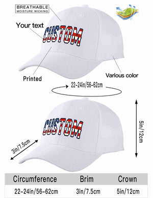 Custom White Vintage USA Flag-Gold Curved Eaves Sport Baseball Cap Design for Men/Women/Youth