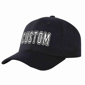 Custom Black White-Black Curved Eaves Sport Baseball Cap Design for Men/Women/Youth