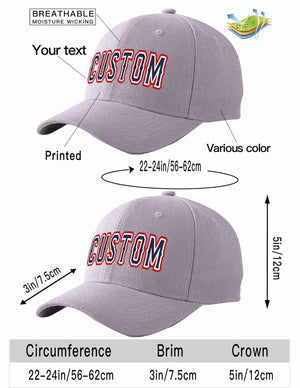 Custom Gray Navy-White Curved Eaves Sport Baseball Cap Design for Men/Women/Youth