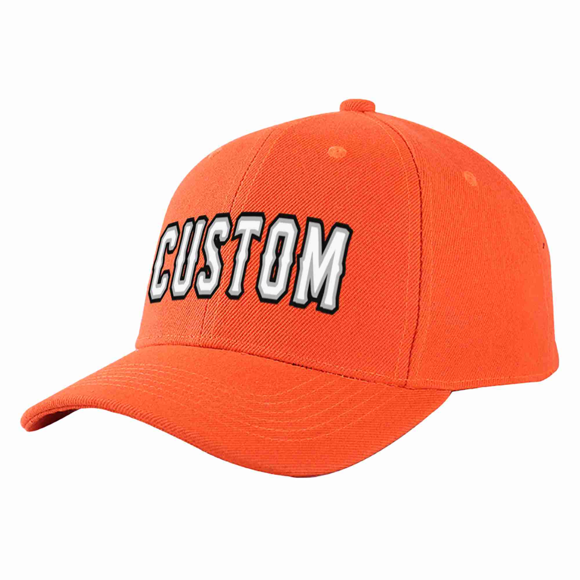 Custom Tangerine White-Gray Curved Eaves Sport Baseball Cap Design for Men/Women/Youth