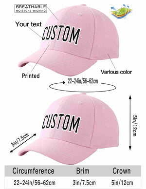 Custom Pink Black-White Curved Eaves Sport Baseball Cap Design for Men/Women/Youth