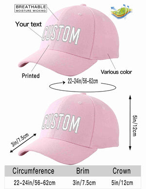 Custom Pink White-Gray Curved Eaves Sport Baseball Cap Design for Men/Women/Youth