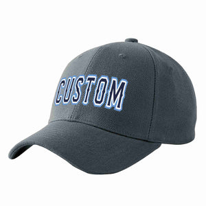 Conception personnalisée de casquette de baseball de sport incurvée gris foncé marine-blanc pour hommes/femmes/jeunes