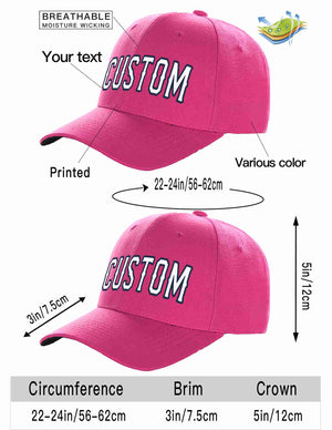 Conception personnalisée de casquette de baseball de sport à avant-toit incurvée rose rouge blanc-marine pour hommes/femmes/jeunes